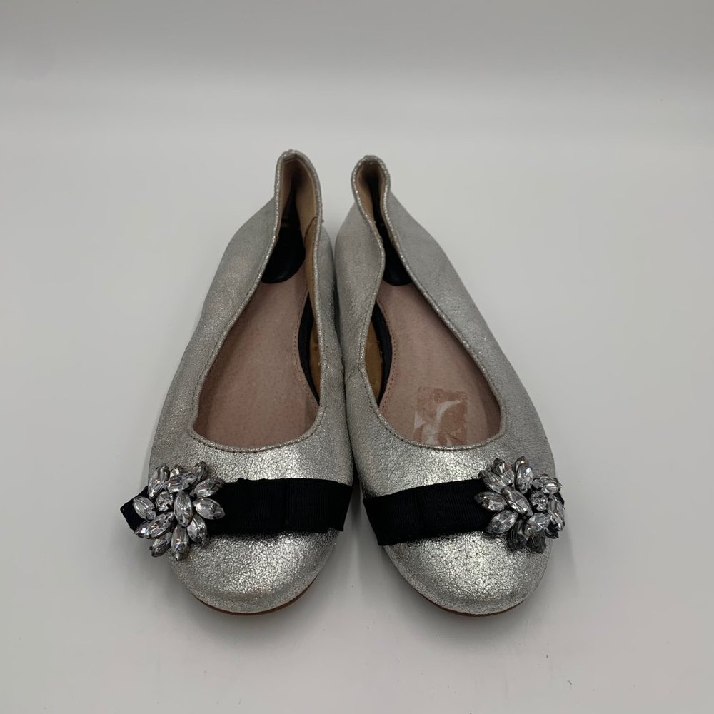 Fossil Flats slip ons Bling silver womens 8.5